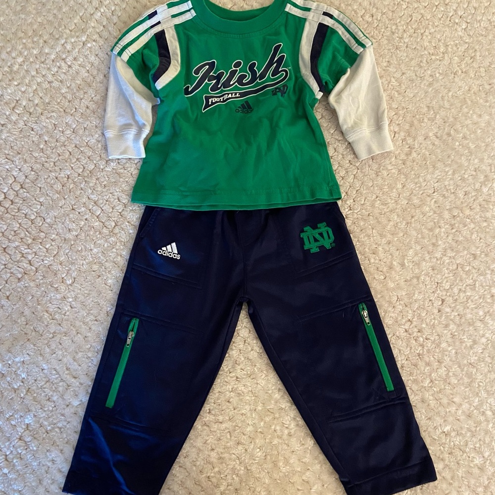 Baby Boys 18M Fighting Irish Adidas Outfit! 💚